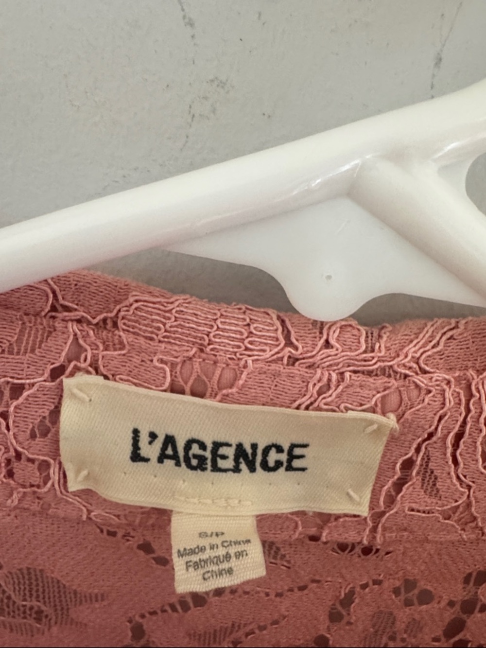 L'AGENCE Pink Lace Button-Down Blouse - Picture 4 of 7